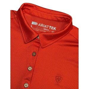 AriatTEK Heat Series Polo Shirt Womens Large Orange Short Sleeve Equestrian Logo